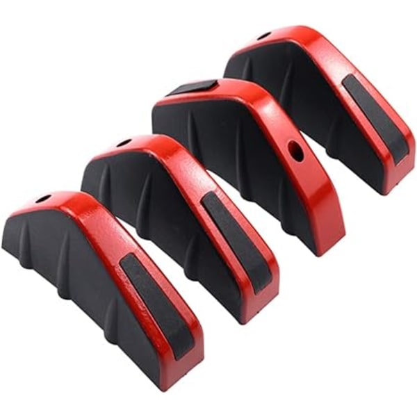 4 stk. bilens bagkofanger spoiler diffuser, hajfin diffuser universel bagkofanger spoiler anti-slid chassis dekoration bil spoiler, rød sort
