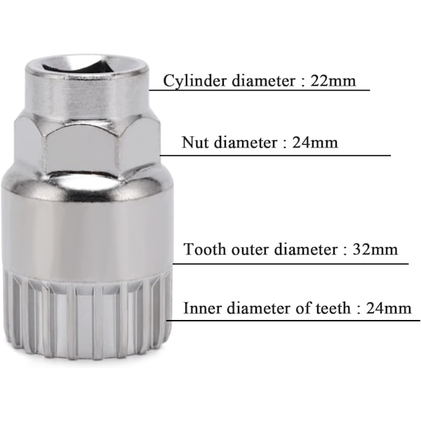 Freewheel Remover, Sykkelkassett Remover, Universal Krank Extractor, Krank Ekstraksjonsverktøy, Kranksett Remover, for Demontering av Sykkelkranksett