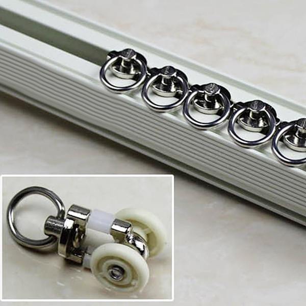 20 stykker gardinstang glidere ruller plast dobbel ruller aluminiumlegering