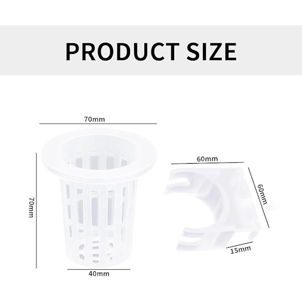 Akvarieplanteholder Planter Pot - Mini Hengeholder med krok for å dyrke akvaponiske planter Landskap Akvascape Vannpynt, 2 stykker, Transp