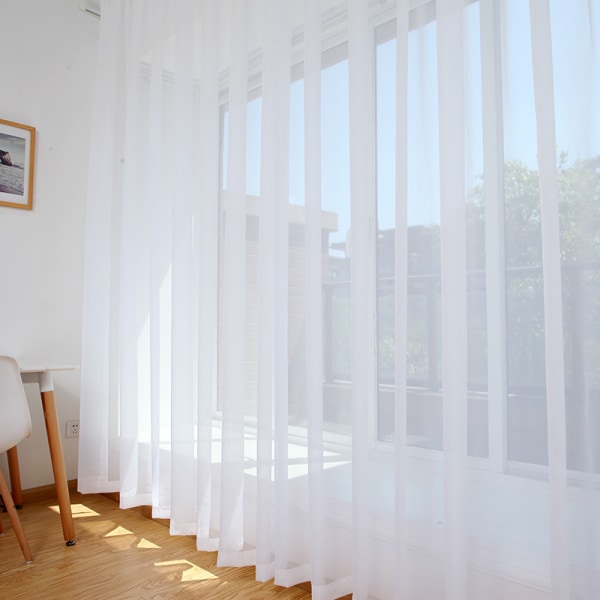 Voilegardiner med öljetter för fönster 132*243cm Voile Vit