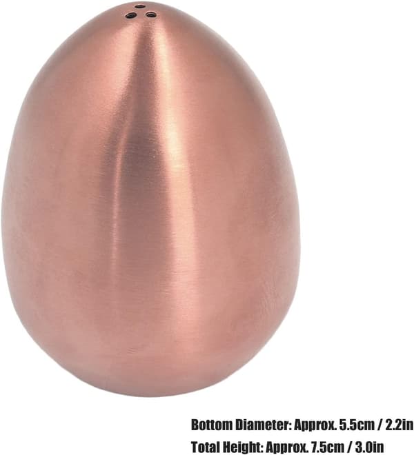 Kobbersalt- og pepperbøsser, eggformede salt- og pepperbøsser, eggkrydder