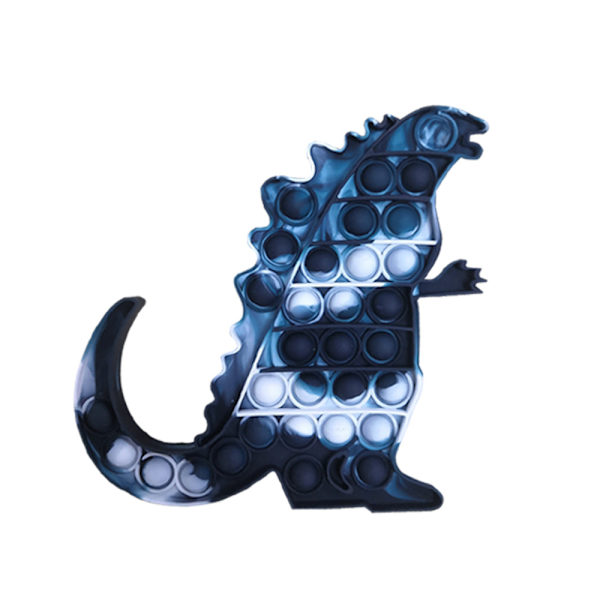Leksak för barn och vuxna, stressavlastande fidget, antistress-kläm leksak, djur silikon fidget block, bärbar (dinosaurie)