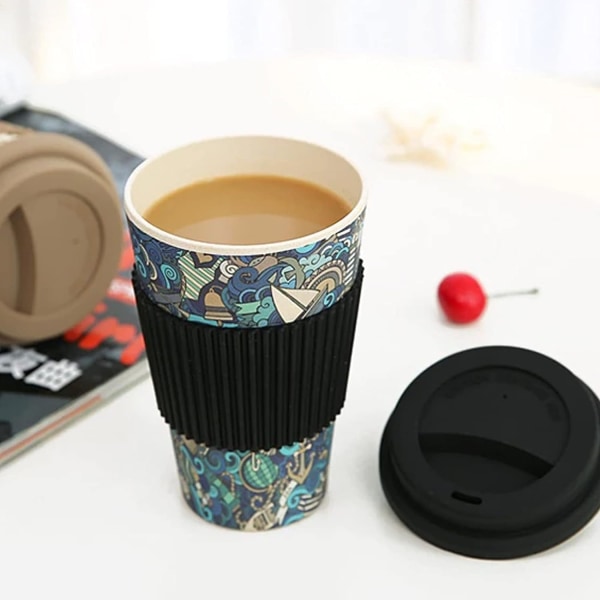 6 st återanvändbara kaffekoppar silikonhylsor Värmebeständig Isolerar Protecti