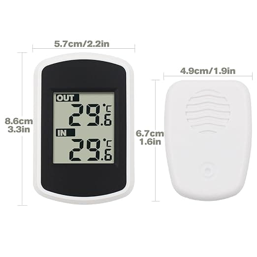 Trådlös LCD Digital Termometer, Mini Rumstemperatursensor, Liten Exakt Vädertestare kompatibel Sovrum och Kontor (Batterier Ingår Ej)