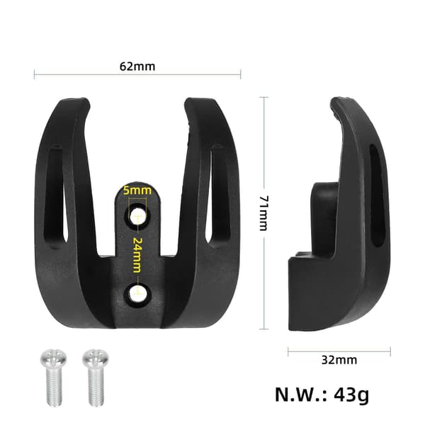 2 stk. Nylon Scooter Front Hook, Dobbel Hook Design, Elektrisk Scooter Tilbehør til Xiaomi 1S