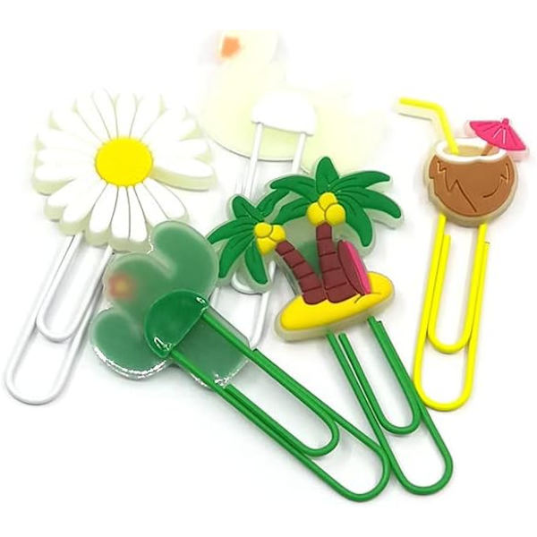 10 stk. sjove papirclips i PVC med lysende papirclips B