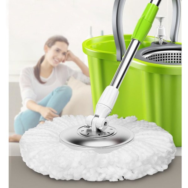 6-pakning Spin Mop-erstatningshoder for EasyWring, 360° roterende mikrofibermopp