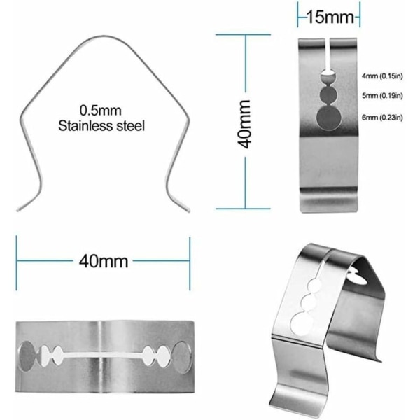 4 stk. kødtermometer klipsholder, rustfrit stål termometer temperaturholder
