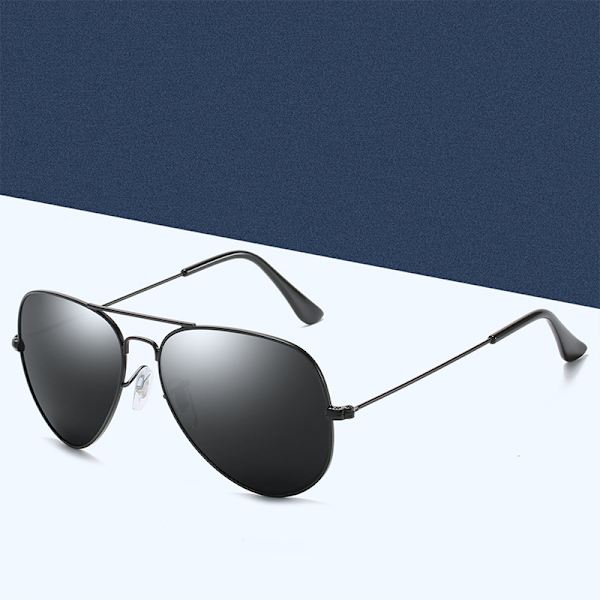 Premium Military Style Classic Aviator Solbriller, Polariserte 1 sølvramme