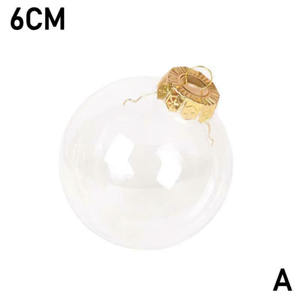2 st 60 mm genomskinliga julgranskulor i klar plast, genomskinliga, DIY, påfyllningsbara, genomskinliga julgranskulor, rep för julgranar, juldekoration, bröllop, födelsedagsfest, presentask
