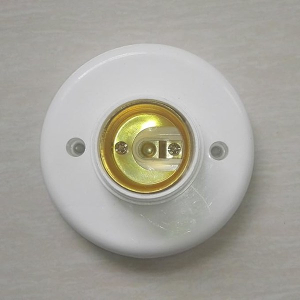2 st E27-lamphållare, E27-lamphållare rund plastskruvbasuttag, lamphållare E27-uttag väggmonterad, rund skruvhållare lamputtag(