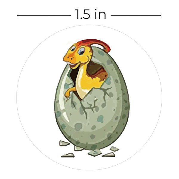 1 rulla söpöjä dinosaur-kuviotarroja, 500 kpl 3,8 cm lahjapaperitarroja