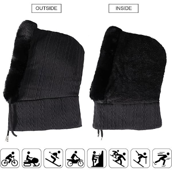 Vinterbalaklava for kvinner Vinterbalaklava Fleecehatt Multifunksjonell Vindtett Maske Fleecehatt Halsvarmer Skihatt Vindtett for Ski Utendørs