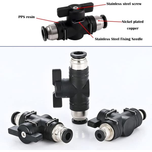 5 stk 8mm pneumatiske koblinger Push Quick Connector Manuell Push Valve Connecti