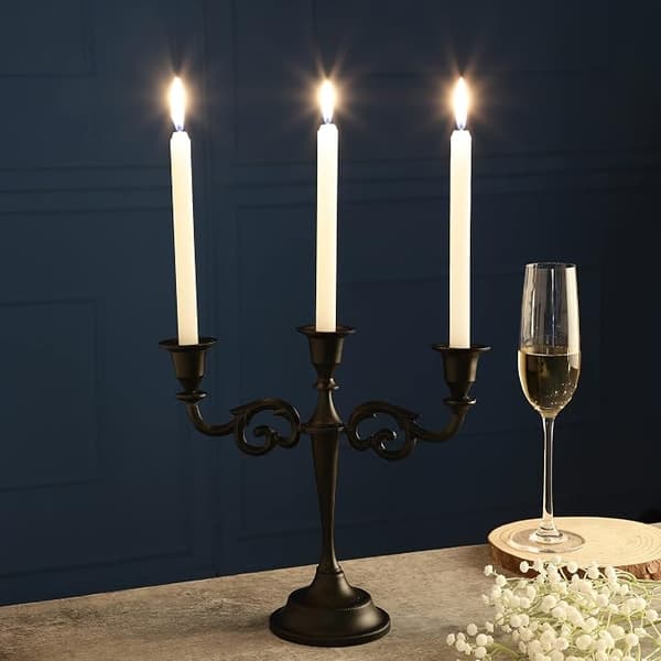 10 tommer høye matte sorte avsmalnende lysestaker elegante lysestaker