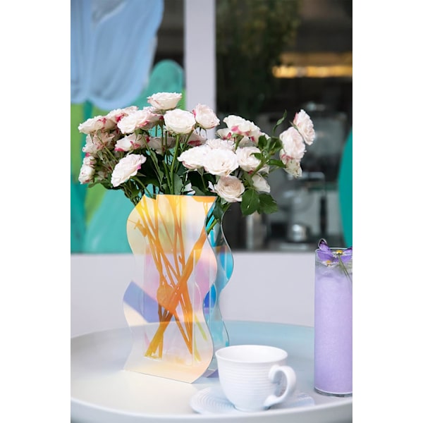 Moderne Fashion Design Vase Akryl Transparent Vase Retro Dekorativ Vase - Farverig