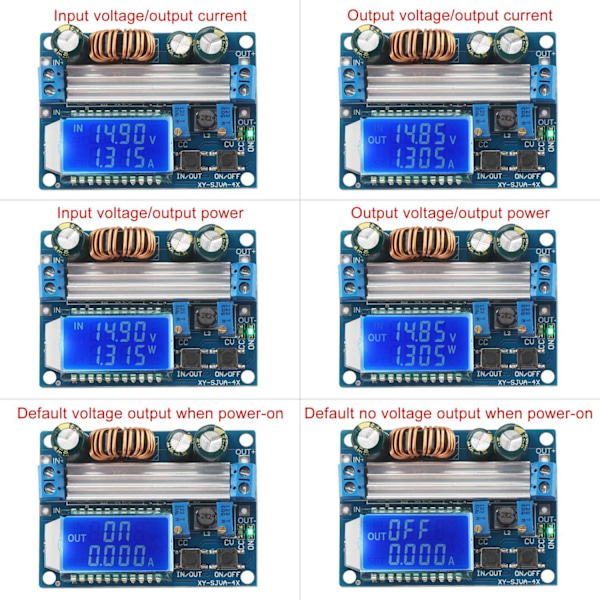 Display Buck Boost Converter, Subscriber Board DC 5.5-30V 12v til DC 0.5-30V