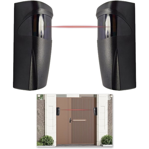 Par Grindfotoceller, Grindcell, Universella 12V/24V AC/DC Infraröda Fotoceller för Automatisk Grind och Garage, Utomhussensor, Kompatibel med Alla Ty