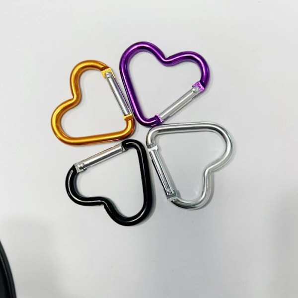 10 Farger Liten Karabinkrok Nøkkelholder D-Ring Multifarget Aluminium Karabinkrok Snap Hook for Fiske Vandring Ryggsekk