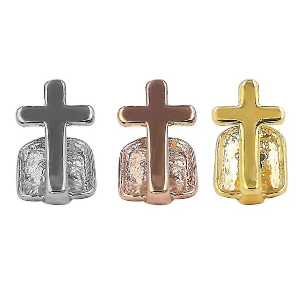 3 stk. Enkelt Tand Top eller Bund Kors Grill Cap Hip Hop Tand Dekoration til