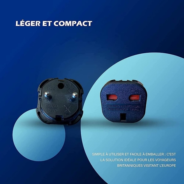 Business-Plus reseadapter engelsk stickpropp till Frankrike 2-pack - Ty
