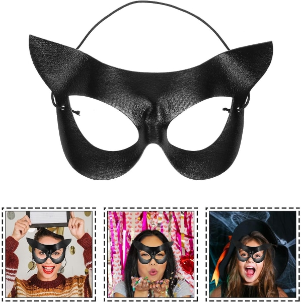 Cosplay kattemaske kvinner kattemaske halv ansiktskostyme tilbehørsmaske halv ansiktsmaske