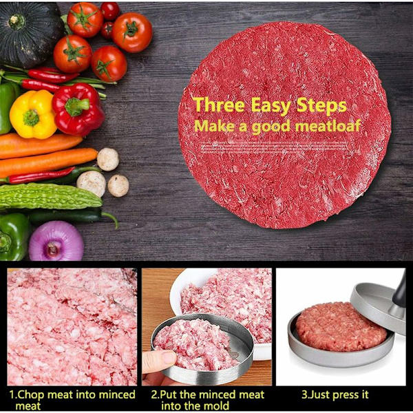 Hamburgerpresser, Aluminium Wax Burger Press, til Hamburger, Patties, BBQ,