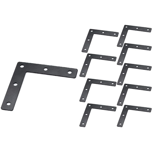20 stk. L-formede flade hjørnebeslag 80x80mm Metal retvinklet hjørnereparation