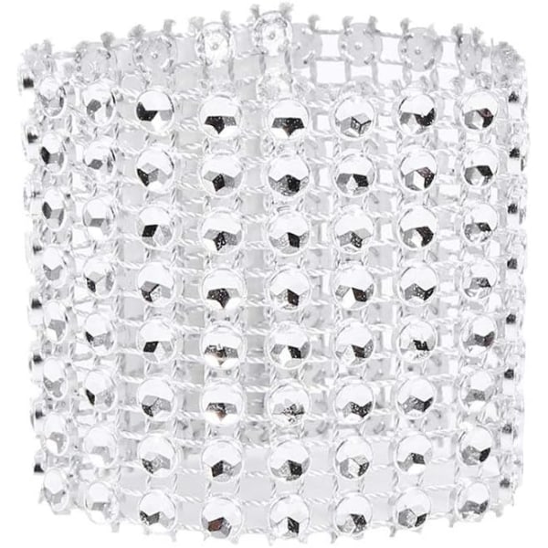 Serviettringer Bordserviettholdere Diamant Wrap Bånd med Lukking for Bryllup