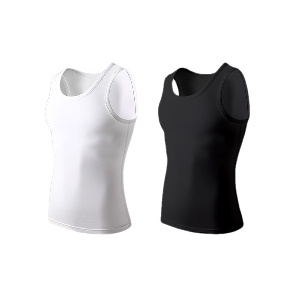 2 stk. Mænds Cool Dry Kompression Ærmeløs Tank Top, Sport Løb Basketball Træning Base Layer hvid