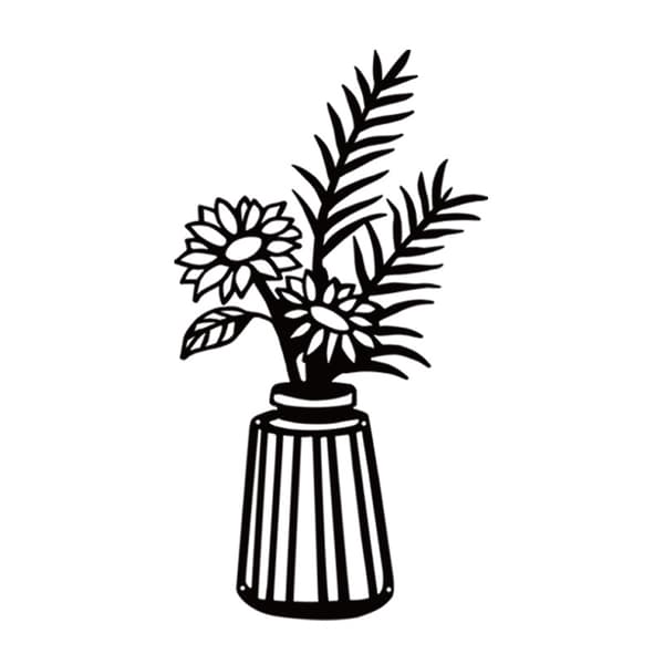 Metallvase veggdekorasjon,
