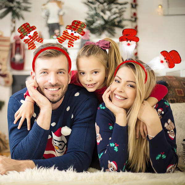 5 st. Julhuvudband Santa Claus Snögubbe Hårband Jul Snöflinga Rosett Rosett Hårprydnad Kvinnor Röda Hårband Hårband Födelsedag Halloween Semester