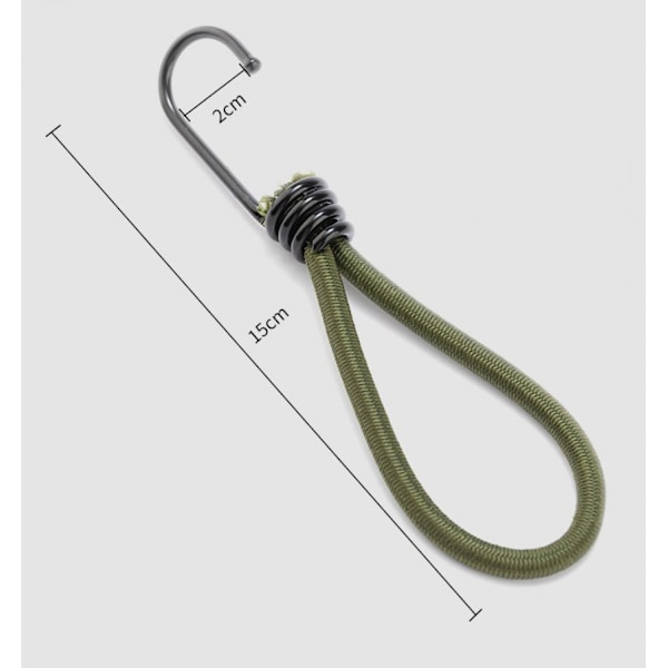 20 stycken Bungee-spännare med krokar Tält Spännare krok Camping tält krok Gummi Spännare rem för Camping presenningar Markiser Tält 15cm