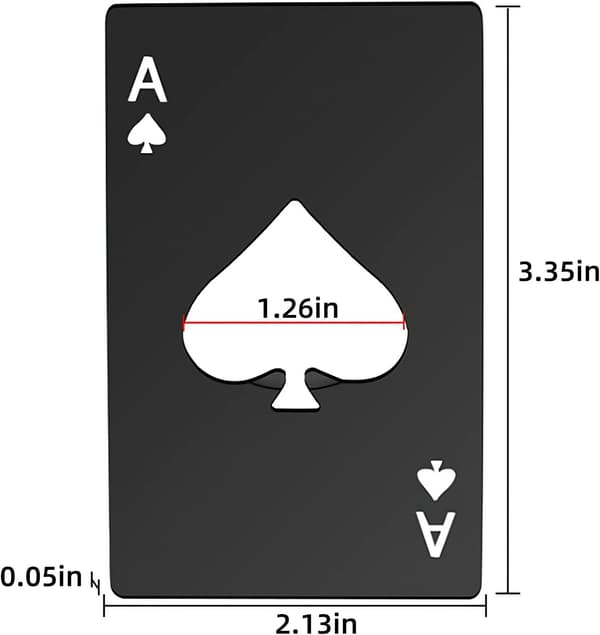 Poker Card Rustfritt Stål Flat 10 Pcs Flaskeåpner, Bærbar Ess