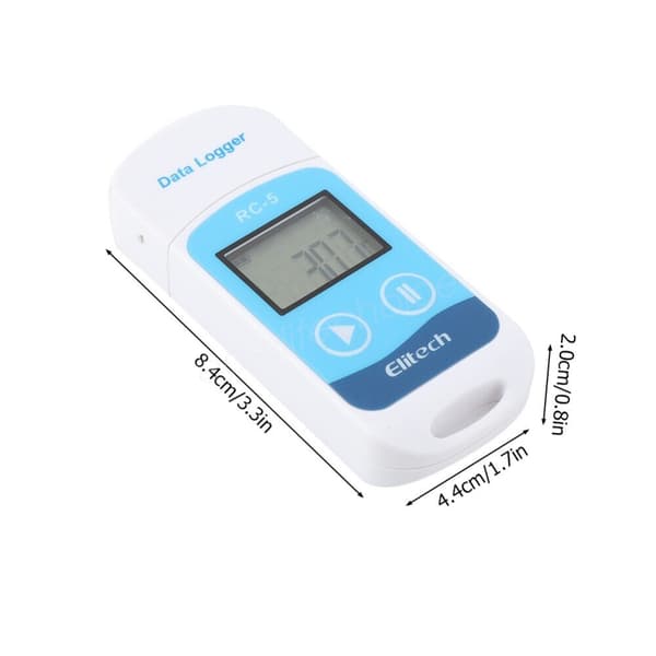 1 stk RC-5 USB temperaturdatalogger - Hvit+Blå-75*33