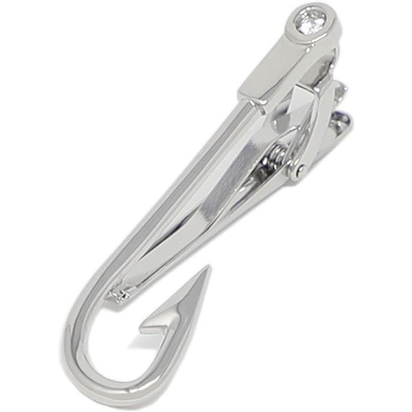 Fiske krog slips klemme rhodium belagt fiskekrog slips klemme