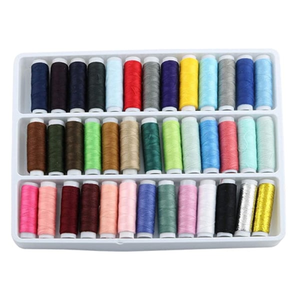 Sytrådskit 39 färger regnbåge polyester sytråd låda kit set I
