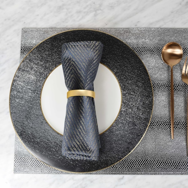 6 Stk Metall Servettringar Guld Servettring Halvrund Servettring för Familj Bröllop eller Bröllopsfest (Guld)