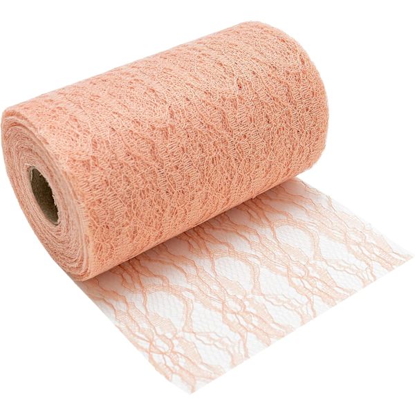 Vintage-tyylinen ruusukuvioinen pöytäliina (15cm x 230cm), Pehmeä pöytäliina, Elegantti pöytäkoriste häihin ja kastetilaisuuksiin