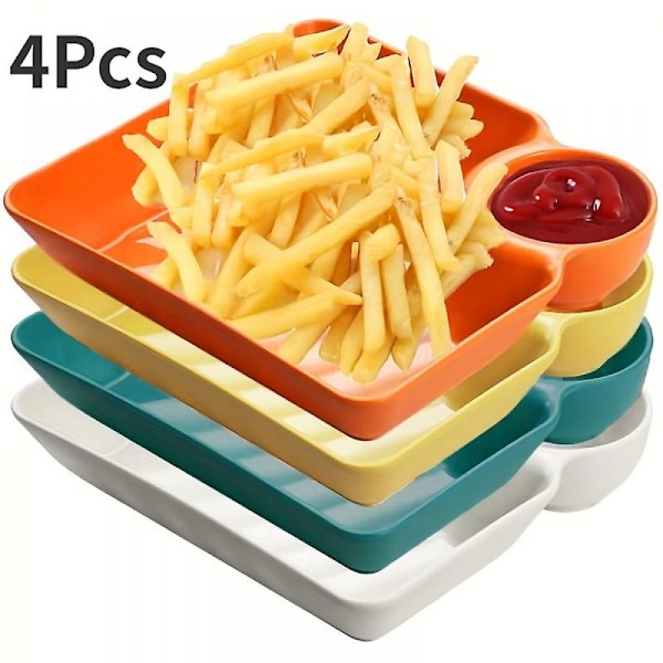 4 st plastserveringsplattor set potatischips tallrik robust snacks tallrik sushi tallrik 7,3 x 6,6 tum