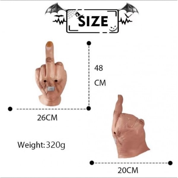 Fingermaske Halloween Kostume Scary Full Head Maska Nyhedsfestmaske Latex