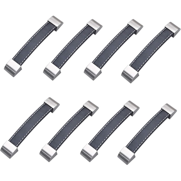 8 st skåphandtag låddörrhandtag, mjukt PU-läder skåphandtag för dörrar garderober skåp resväska, 128 mm