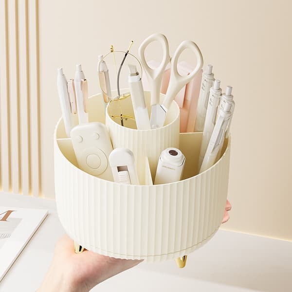 360° roterende makeup-arrangør - Makeupbørsteholder med 5 rum