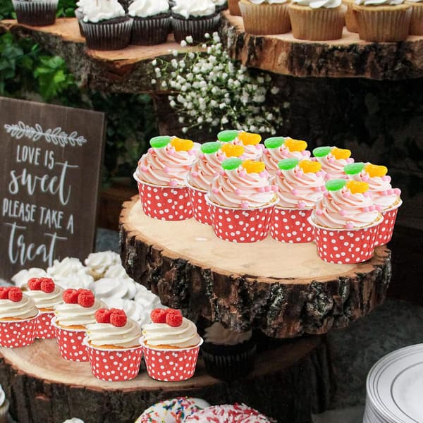 Pakke med 50 papir kageforme, cupcakeforme, papir cupcakeforme (rød)
