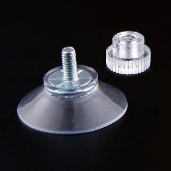 10 stk. 53 mm transparente sugekopper med gevind og riflede møtrikker, PVC-plastik fastgørelsessugekopper kompatible med bilvinduesgrommets camping solskærm Gl