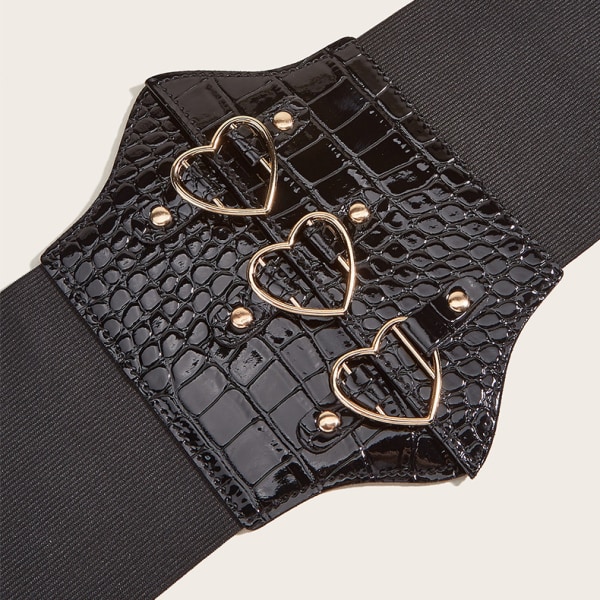 Kvinnors korsett Hjärta Bred Faux Läder Bra elasticitet Push Up Cinc
