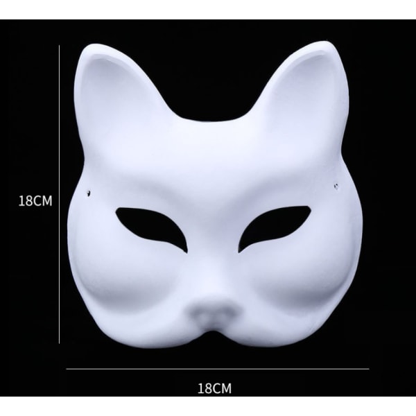 Kattmasker att måla, Animal Dress Up Masker DIY Vita masker Half fo
