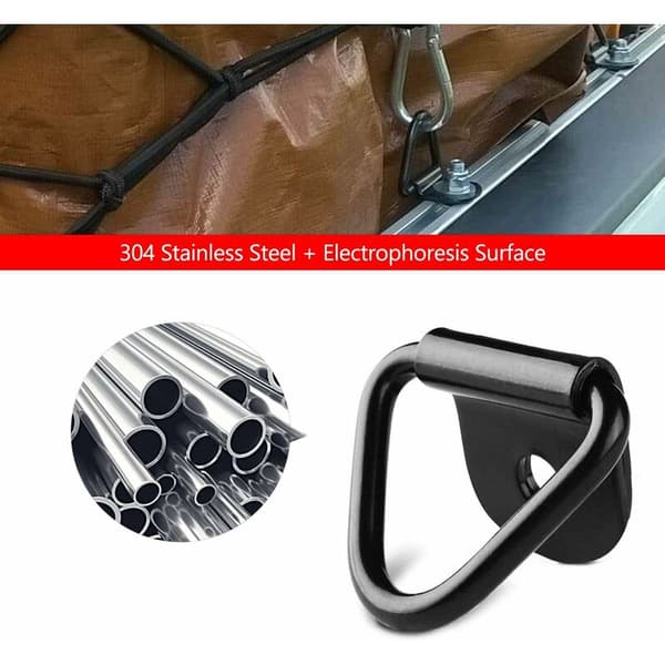 16 stk lastebilkrok tilspenningskrok, rustfritt stål V-ringkrok for tilhengertrucker, båter, biler