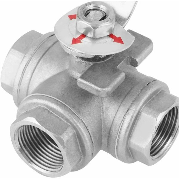 3/4\" DN20 Hun T-Type Ventil 3 Vejs SUS304 Rustfrit Stål Kugleventil med